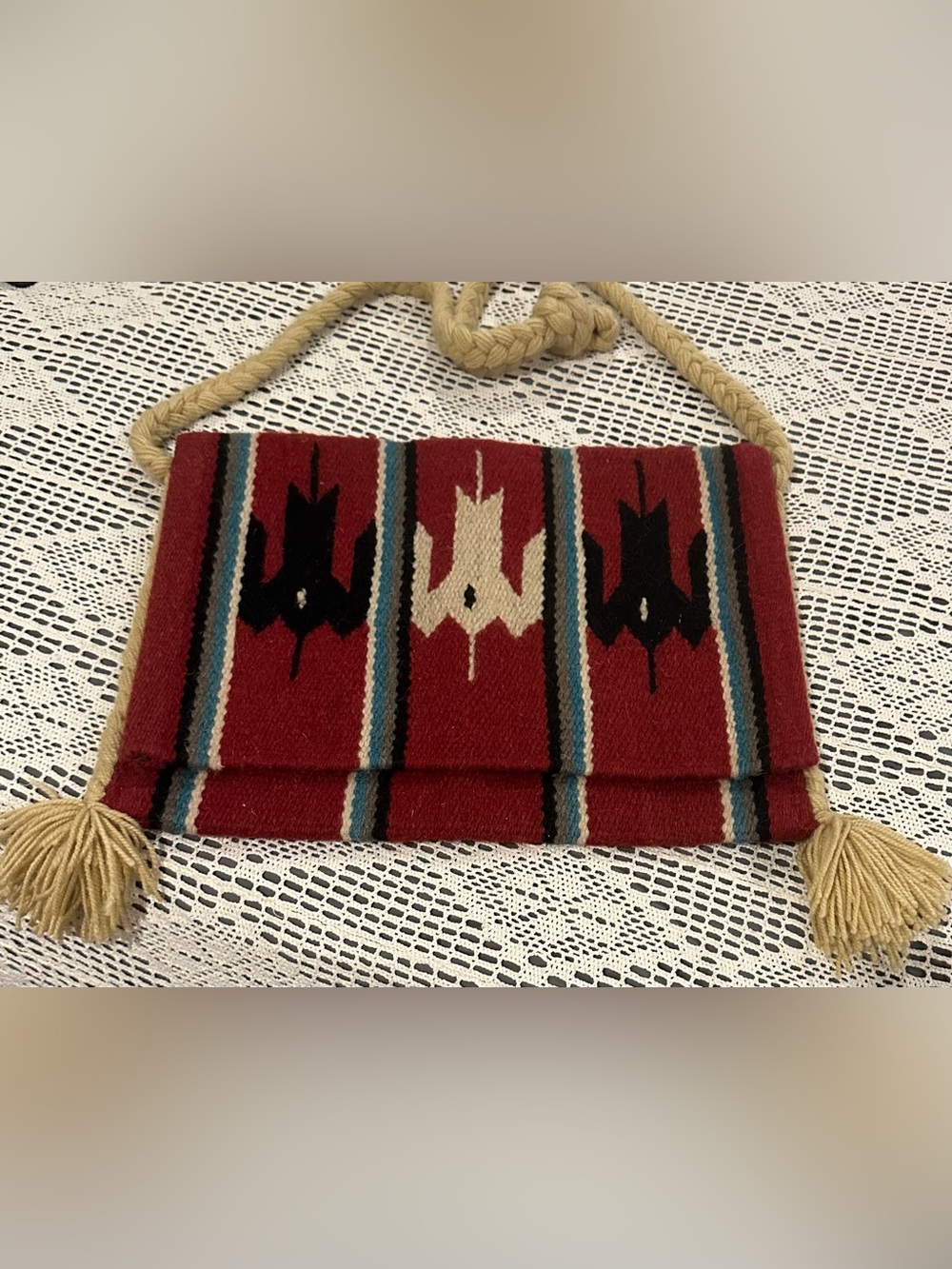Chimayo Style Saddle Blanket Handbag, or Laptop Bag - Triple Thunderbird Design.